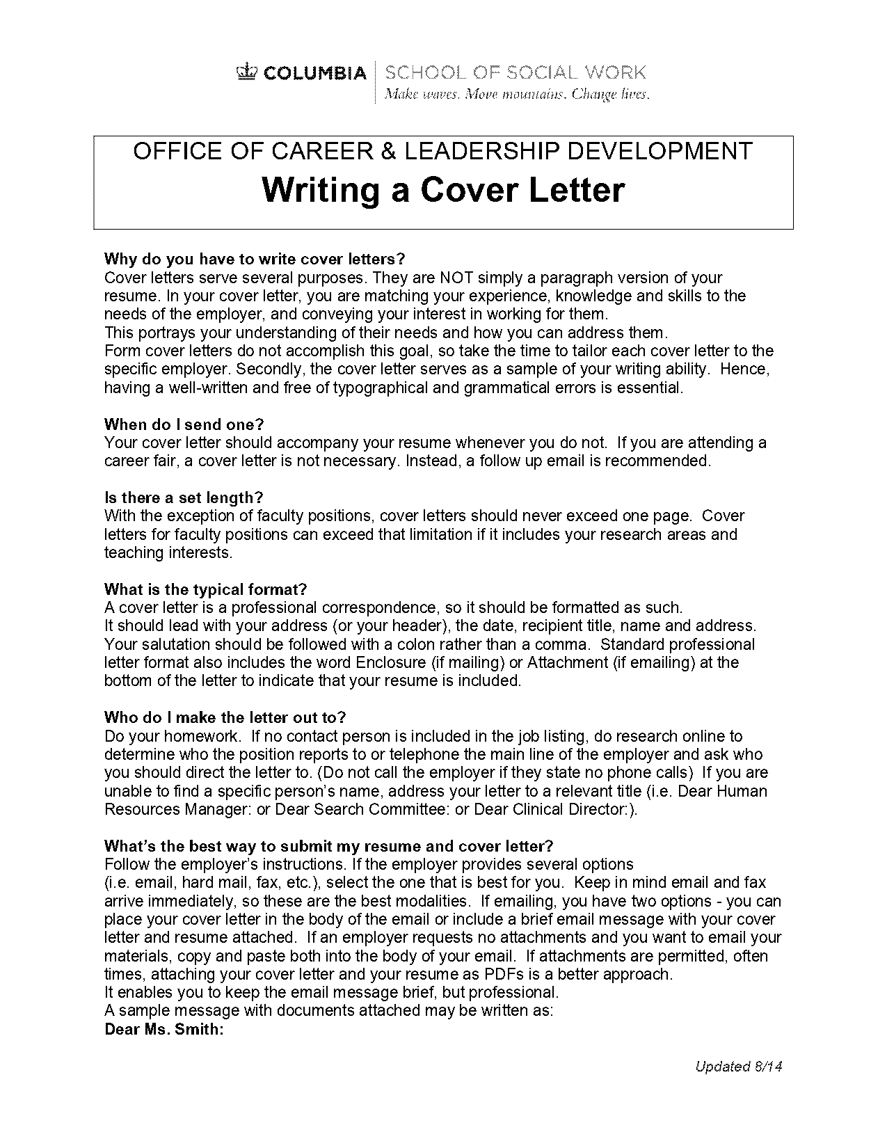 cover letter for a faxed resume